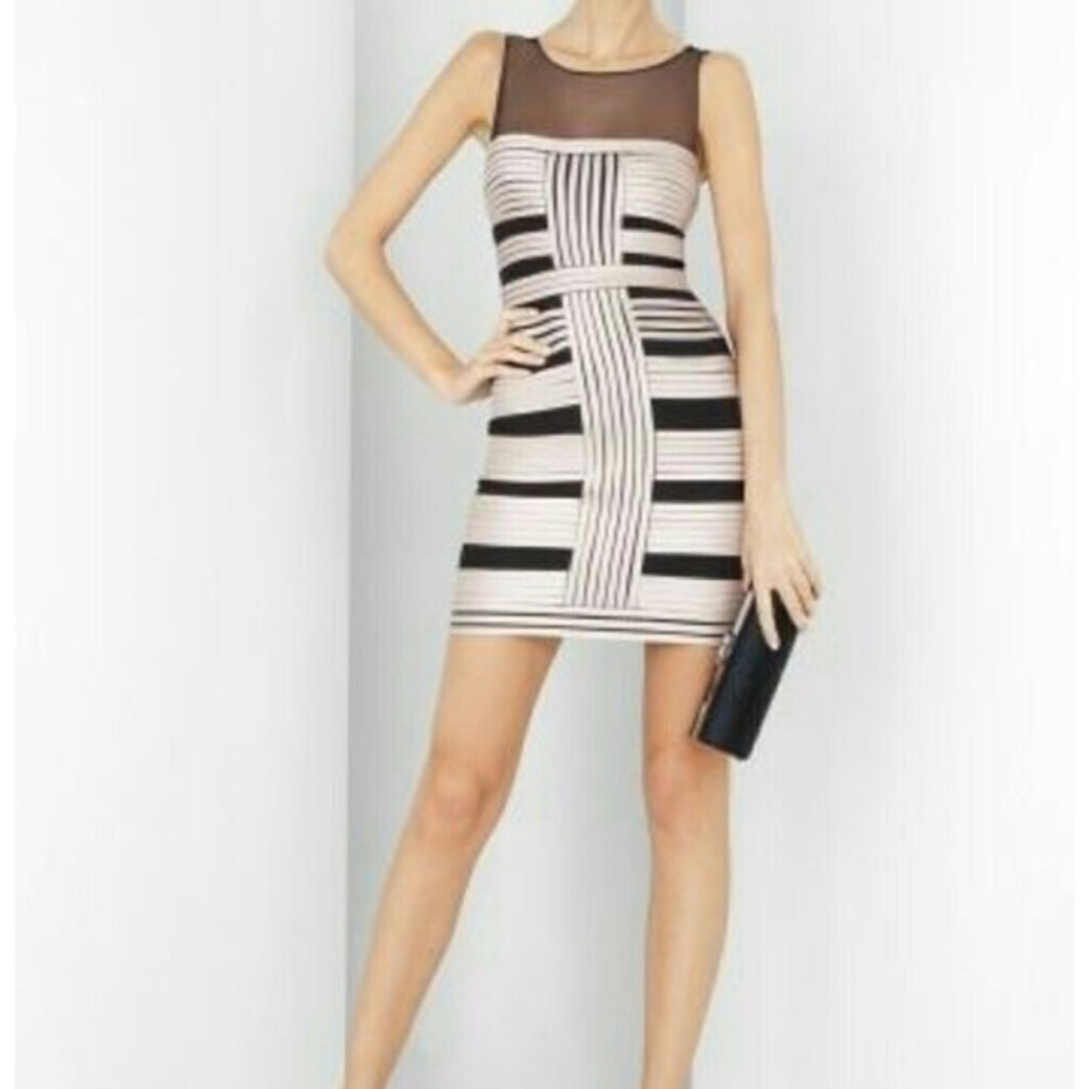BCBGMAXAZRIA BRENDA CHAMPAGNE COCKTAIL DRESS